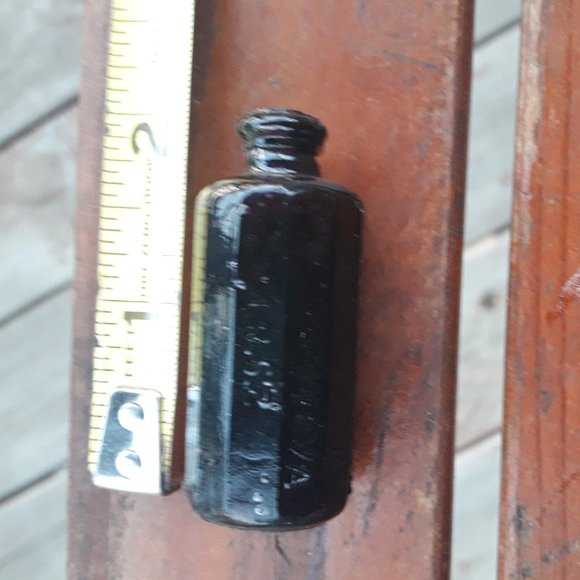 Vintage Glass Bottle Art Glass Dollhouse Mini Miniature Bitters Brown Root Beer - Picture 10 of 10